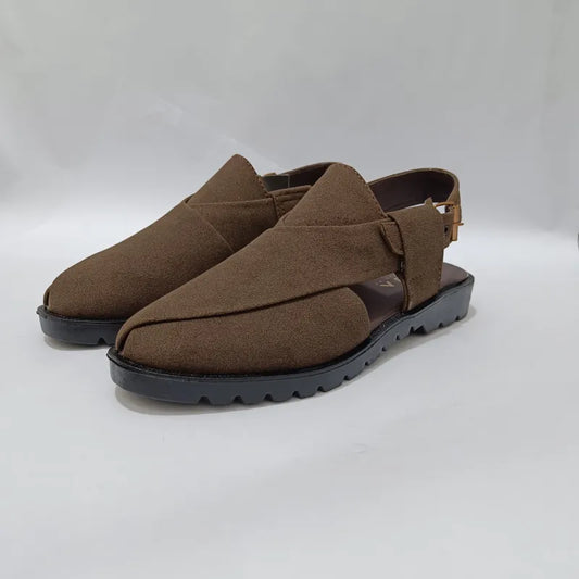 Walnut Brown Suede Peshawari Sandal -