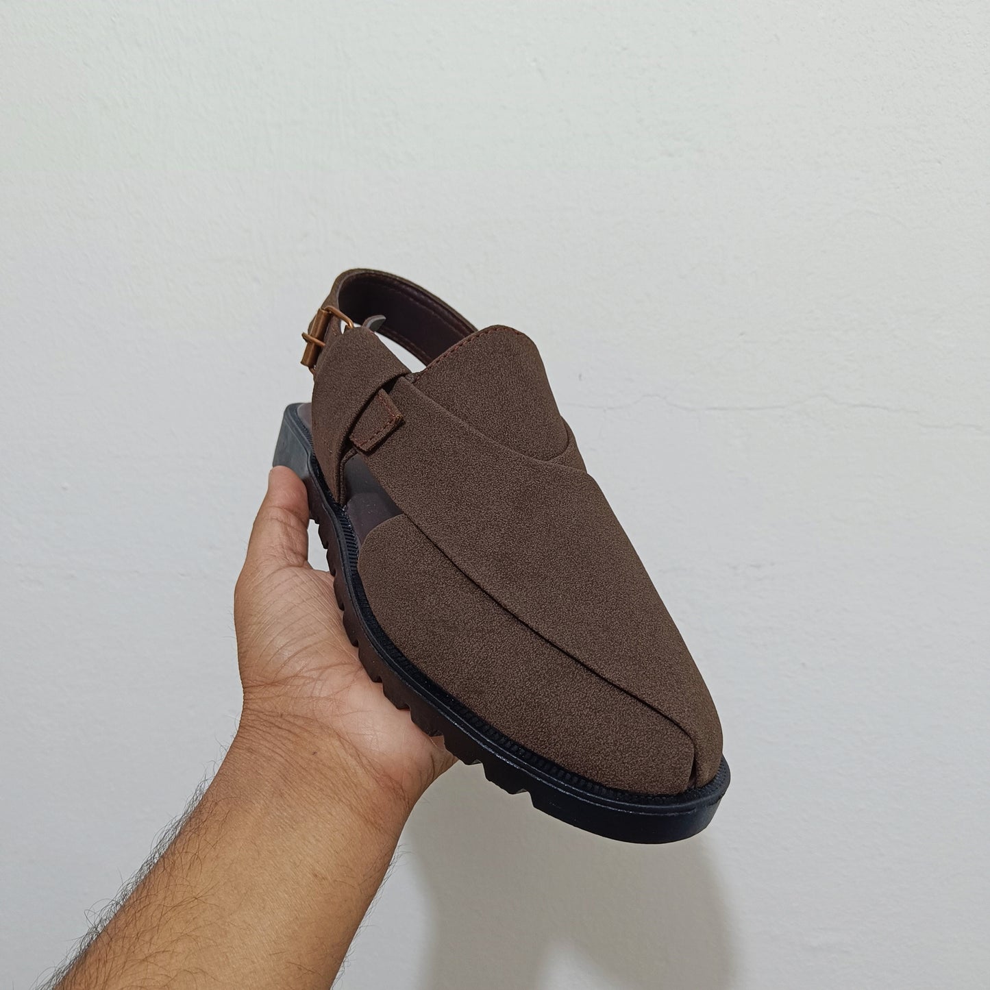 Walnut Brown Suede Peshawari Sandal -